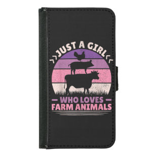 Just A Girl Who Loves Farm Animals Lover Women Far Samsung Galaxy S5 Wallet Case