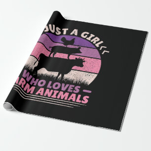 Just A Girl Who Loves Farm Animals Lover Women Far Wrapping Paper
