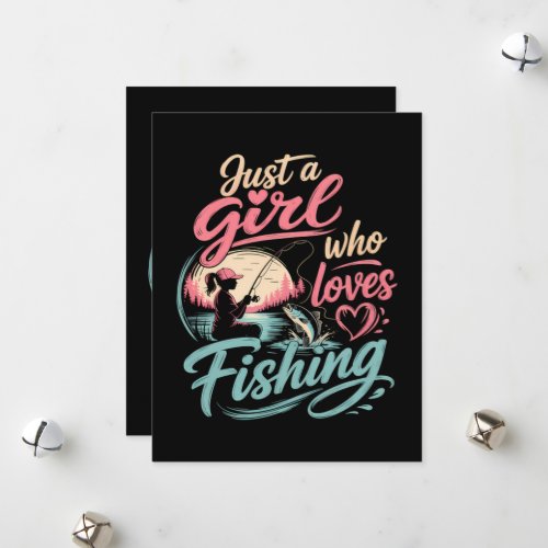 Just A Girl Who Loves Fishing Holiday Card