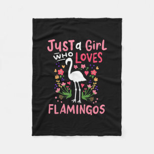Just A Girl Who Loves Flamingo Fleece Blanket