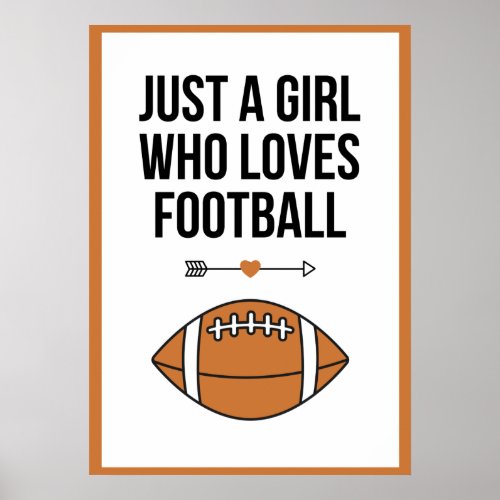 Just A Girl Who Loves Football Sport Athlete Brown Poster