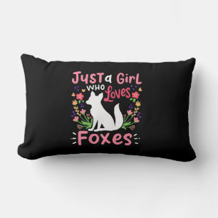 Just A Girl Who Loves Foxes And Flower Lumbar Pillow