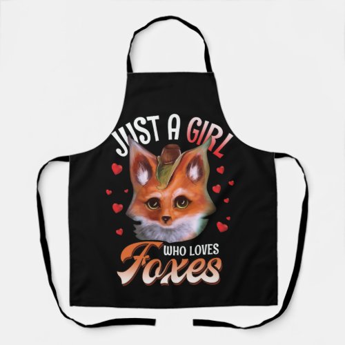 Just A Girl Who Loves Foxes Fox Gift Mom Apron