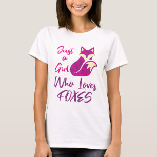 Just a Girl Who Loves Foxes Watercolor Fox T-Shirt