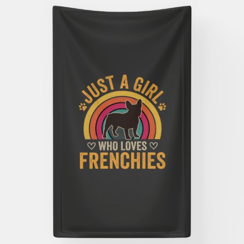 Just A Girl Who Loves Frenchies Retro Dog_1 Banner