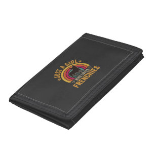 Just A Girl Who Loves Frenchies Retro Dog_1 Tri-fold Wallet