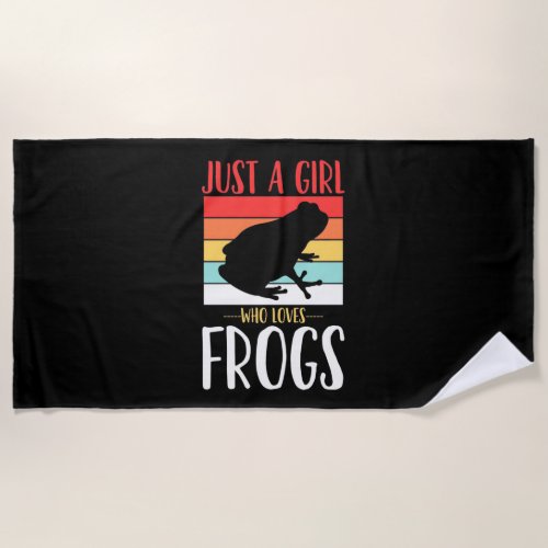 Just A Girl Who Loves Frog Beach Towel