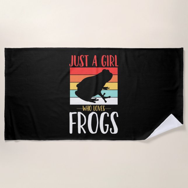 Just A Girl Who Loves Frog Beach Towel (Front)