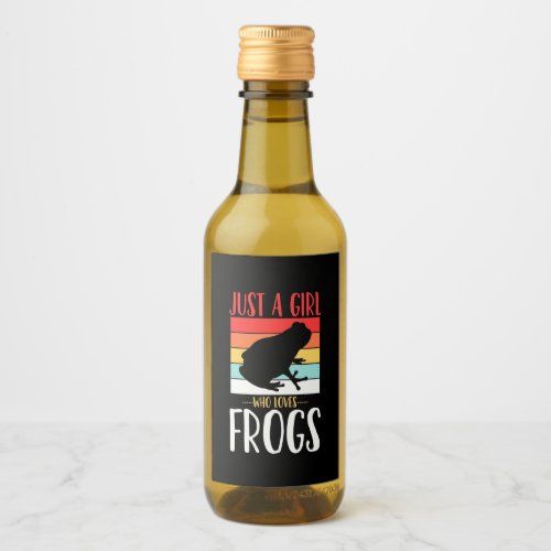 Just A Girl Who Loves Frog Wine Label