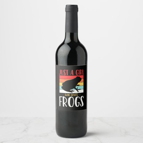 Just A Girl Who Loves Frog Wine Label