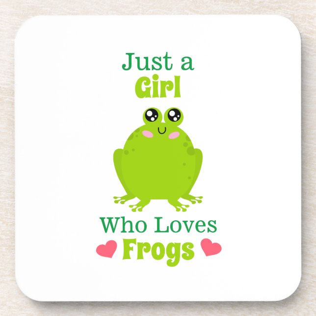 Just A Girl Who Loves Frogs Beverage Coaster (Front)
