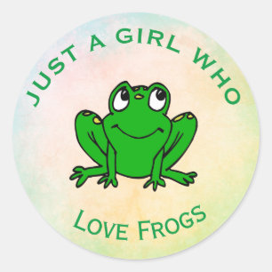 Just a Girl Who Loves Frogs Classic Round Sticker