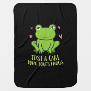 Just A Girl Who Loves Frogs Cute Frog Girl Gifts Baby Blanket