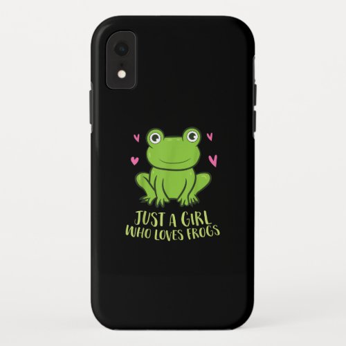 Just A Girl Who Loves Frogs  Cute Frog Girl Gifts iPhone XR Case