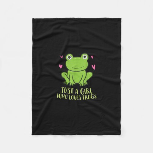 Just A Girl Who Loves Frogs  Cute Frog Girl Gifts Fleece Blanket