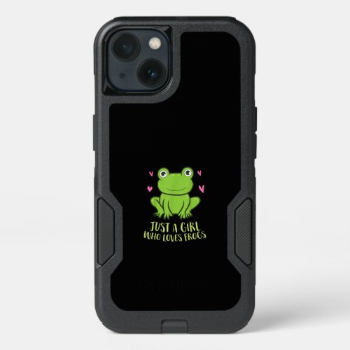 Just A Girl Who Loves Frogs  Cute Frog Girl Gifts iPhone 13 Case