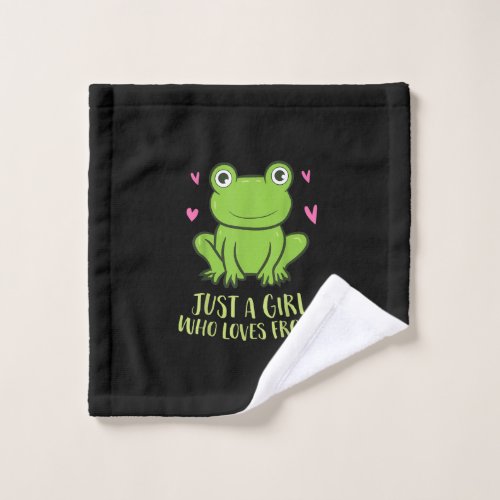 Just A Girl Who Loves Frogs  Cute Frog Girl Gifts Wash Cloth