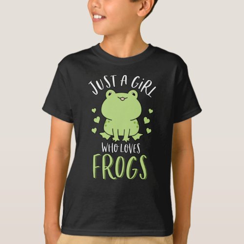 Just A Girl Who Loves Frogs Cute Frog Lover Gift T_Shirt