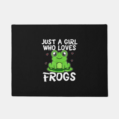 Just A Girl Who Loves Frogs  Cute Green Frog Gift Doormat