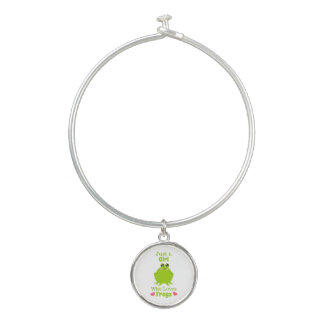 Just A Girl Who Loves Frogs Frog Lover Bangle Bracelet