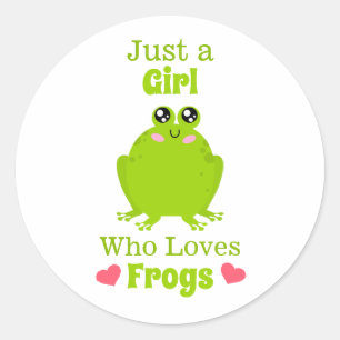 Just A Girl Who Loves Frogs Frog Lover Classic Round Sticker
