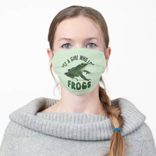 Just a girl who loves frogs Frog lover gifts Adult Cloth Face Mask