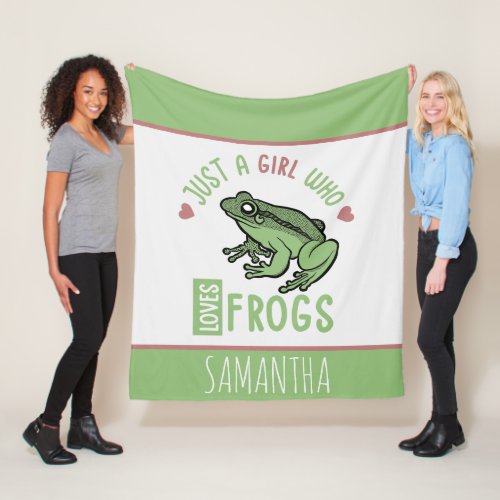 Just a girl who loves frogs Frog lover gifts Fleece Blanket