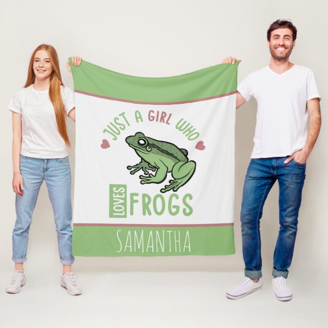 Just a girl who loves frogs Frog lover gifts Fleece Blanket (In Situ)
