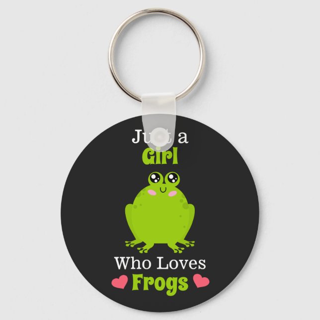 Just A Girl Who Loves Frogs Frog Lover Keychain (Front)