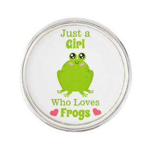 Just A Girl Who Loves Frogs Frog Lover Lapel Pin