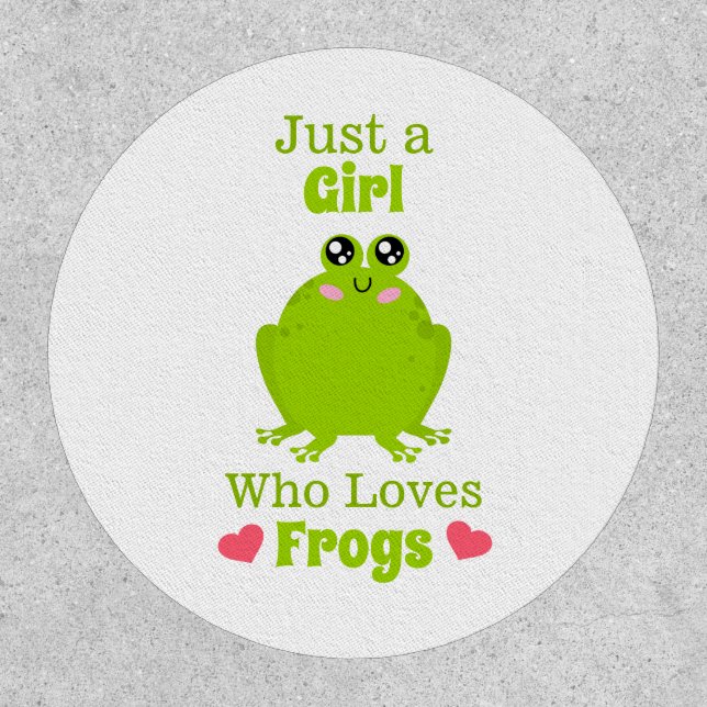 Just A Girl Who Loves Frogs Frog Lover Patch (Front)