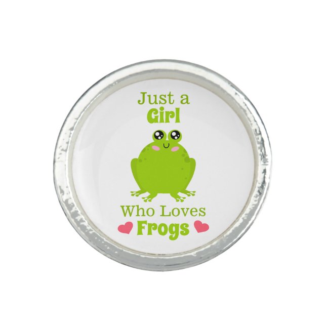 Just A Girl Who Loves Frogs Frog Lover Ring (Front)