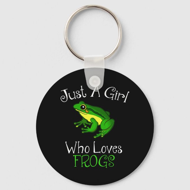 Just A Girl Who Loves Frogs Funny Frog Lover Keychain (Front)
