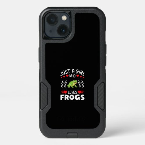 Just A Girl Who Loves Frogs  Funny Frog Lovers iPhone 13 Case