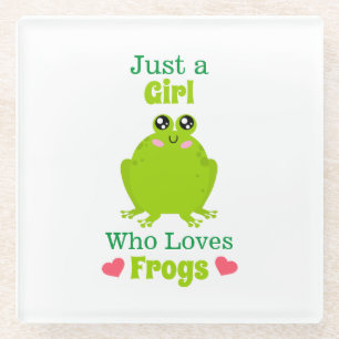 Just A Girl Who Loves Frogs Glass Coaster