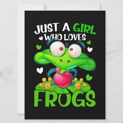 Just A Girl Who Loves Frogs Kids Girls Frog Card