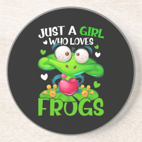 Just A Girl Who Loves Frogs Kids Girls Frog Coaster