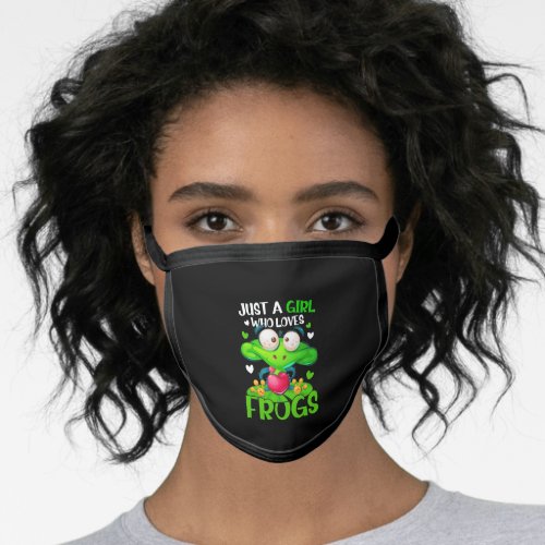Just A Girl Who Loves Frogs Kids Girls Frog Face Mask