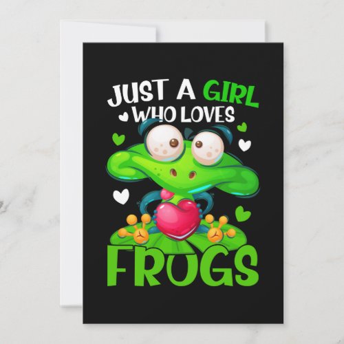 Just A Girl Who Loves Frogs Kids Girls Frog Invitation