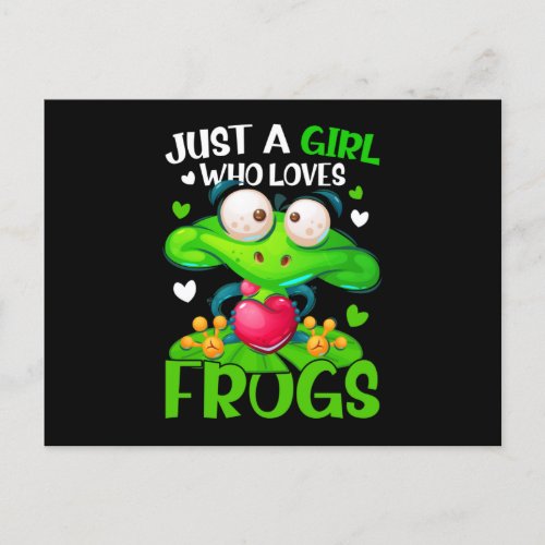Just A Girl Who Loves Frogs Kids Girls Frog Postcard