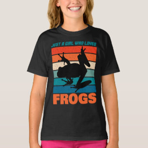 Just A Girl Who Loves Frogs - Retro Animal T-Shirt