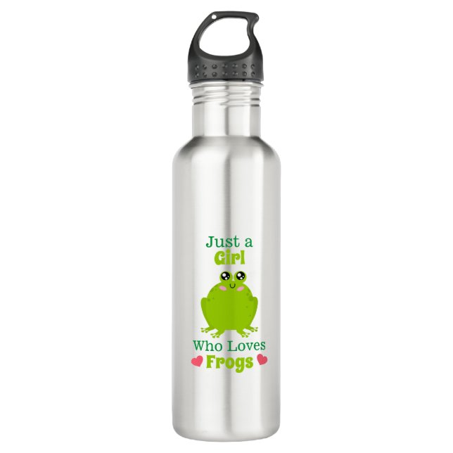 Just A Girl Who Loves Frogs Stainless Steel Water Bottle (Front)