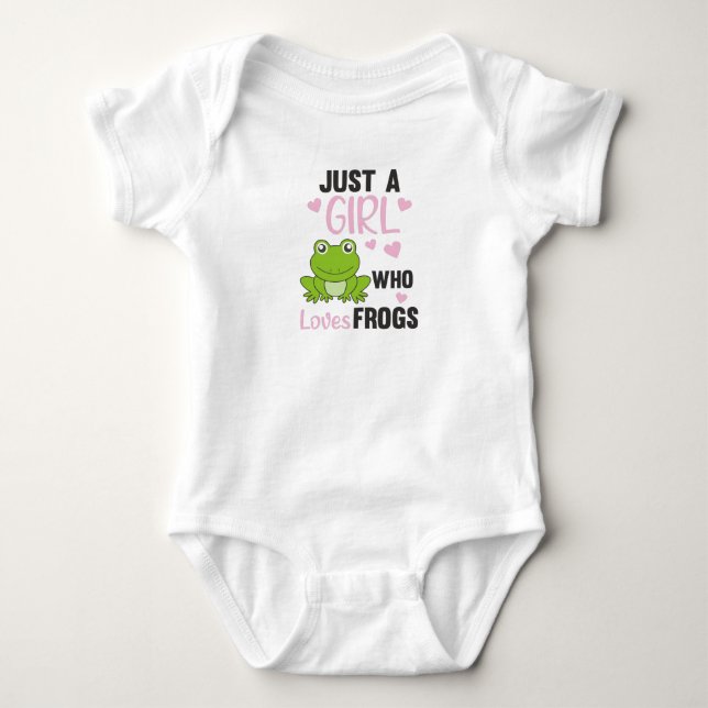 Just A Girl Who Loves Frogs Sweet Frog Baby Bodysuit (Front)