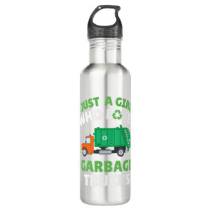 Just A Girl Who Loves Garbage Trucks Stainless Steel Water Bottle
