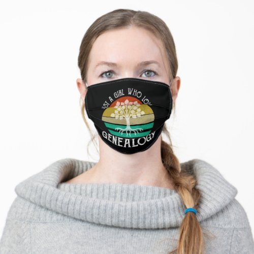 Just A Girl Who Loves Genealogy Adult Cloth Face Mask