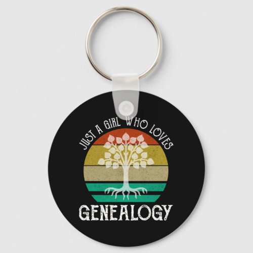 Just A Girl Who Loves Genealogy Keychain