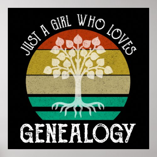 Just A Girl Who Loves Genealogy Poster