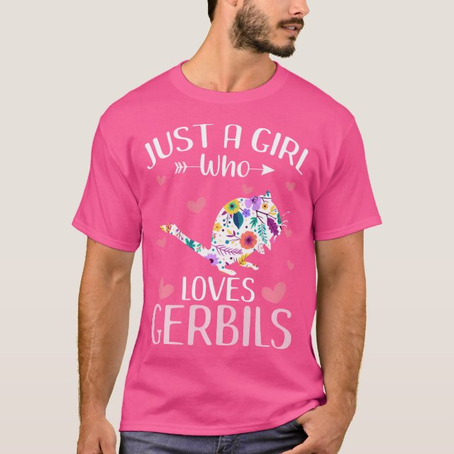 Just A Girl Who Loves Gerbils Cute Gerbil Lover Gi T-Shirt (Front)