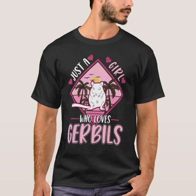 Just a girl who loves Gerbils Girl Racing Rat Gerb T-Shirt (Front)