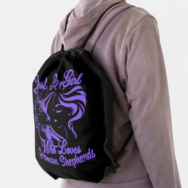 Just a Girl Who Loves German Shepherds Drawstring Bag (Insitu)